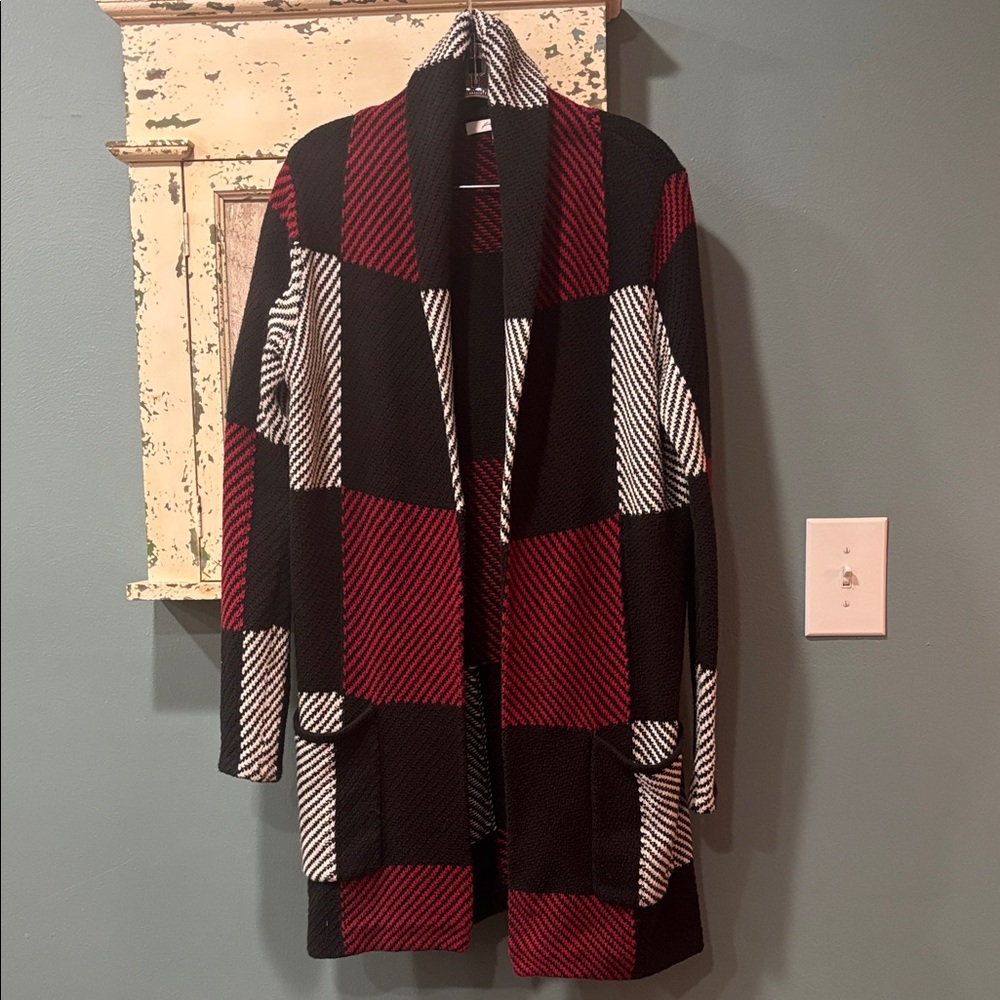 Foxcroft Black and Red Plaid Cape